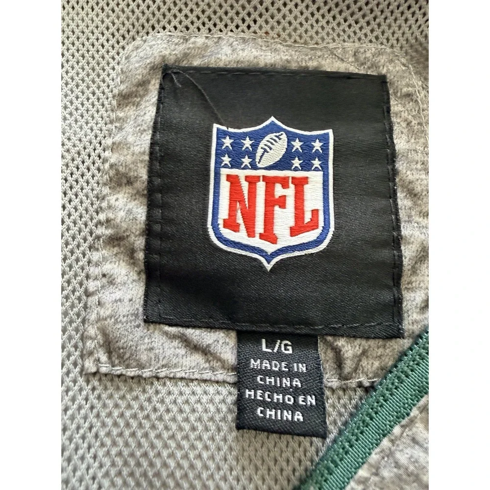 NFL Team Apparel Green Bay Packers Quarter Zip Pullover Jacket Men's Large Grey